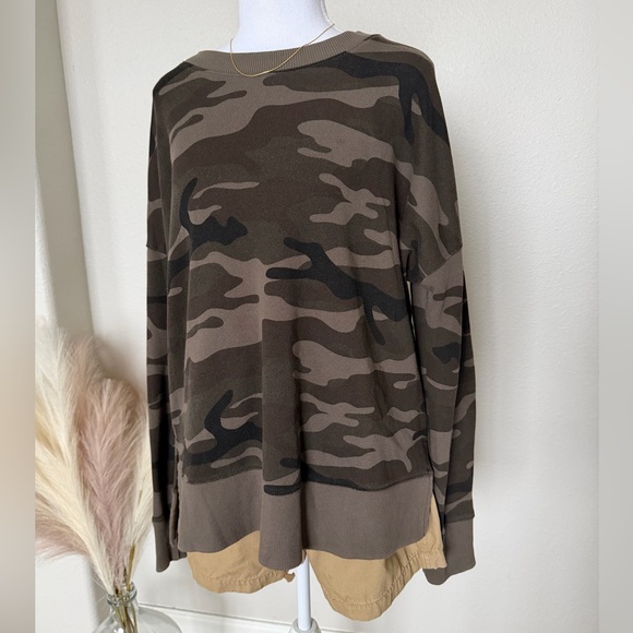 Time and Tru - Olive Military Print Sweater - Picture 6 of 11